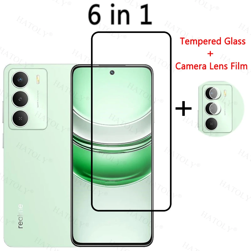 Полное покрытие из закаленного стекла для Realme 14x защитная пленка объектива