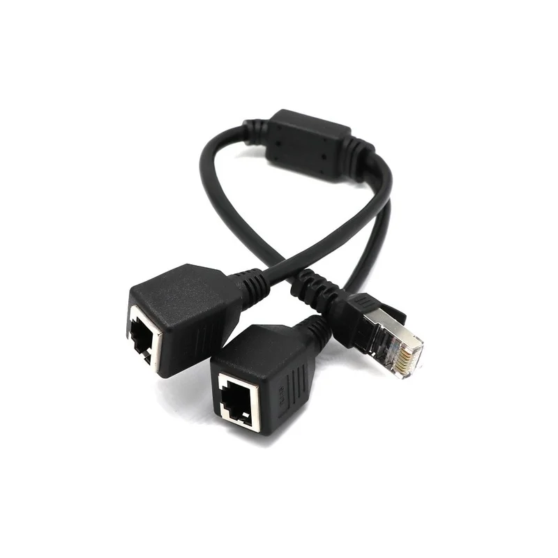

RJ45 1 Male To 2 Female Socket Port LAN Ethernet Network Splitter Y Stable Transmission Cat5e Cat5 Cat6 Easy Adapter Cable