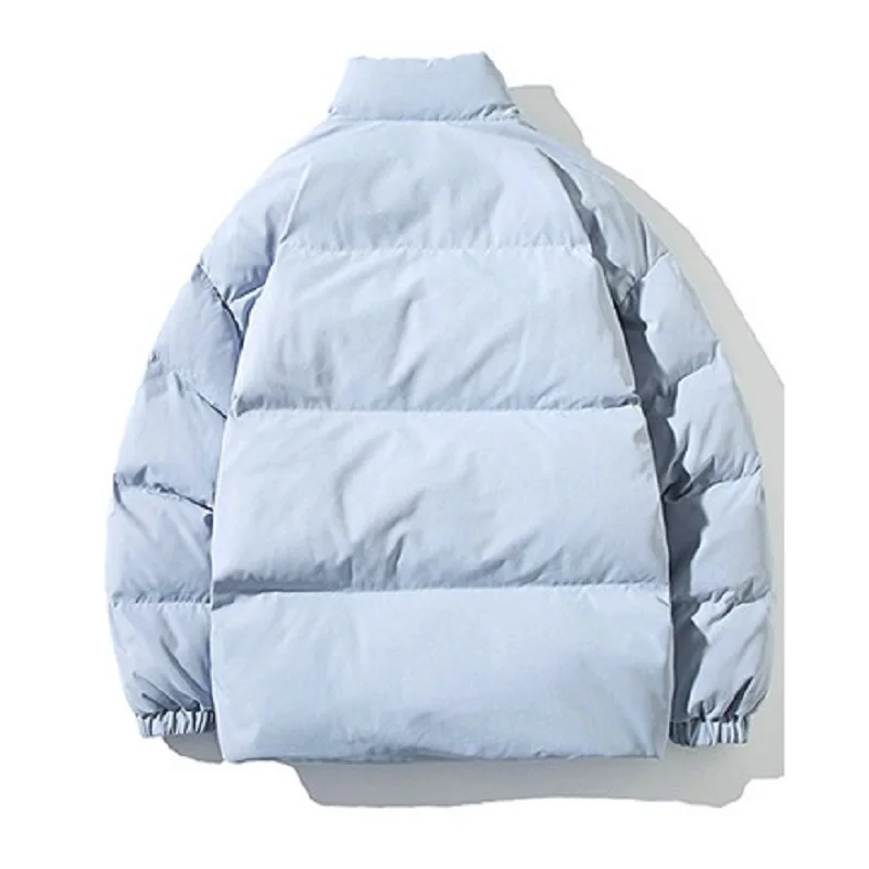 Winter Jacket Men's Casual Simple Loose Version Solid Color Stand Collar Thickened Cotton Jacket Boys Ins Winter Coats