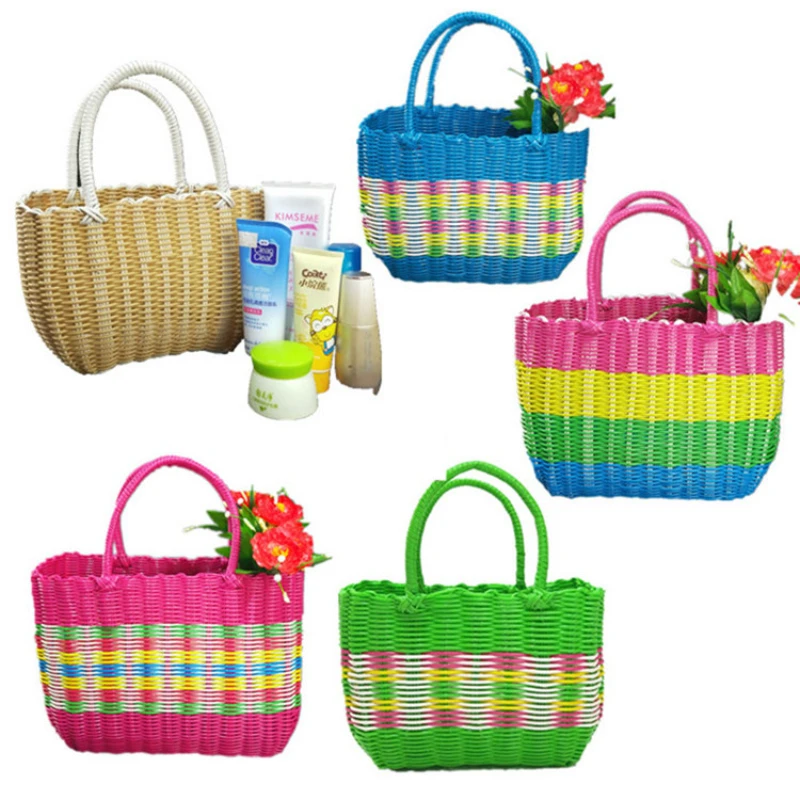 

Plastic Woven Egg Storage Basket Shopping Basket Hand Basket Vegetable Picker Grocery Basket Pet Basket Bath Bath Basket Pocket