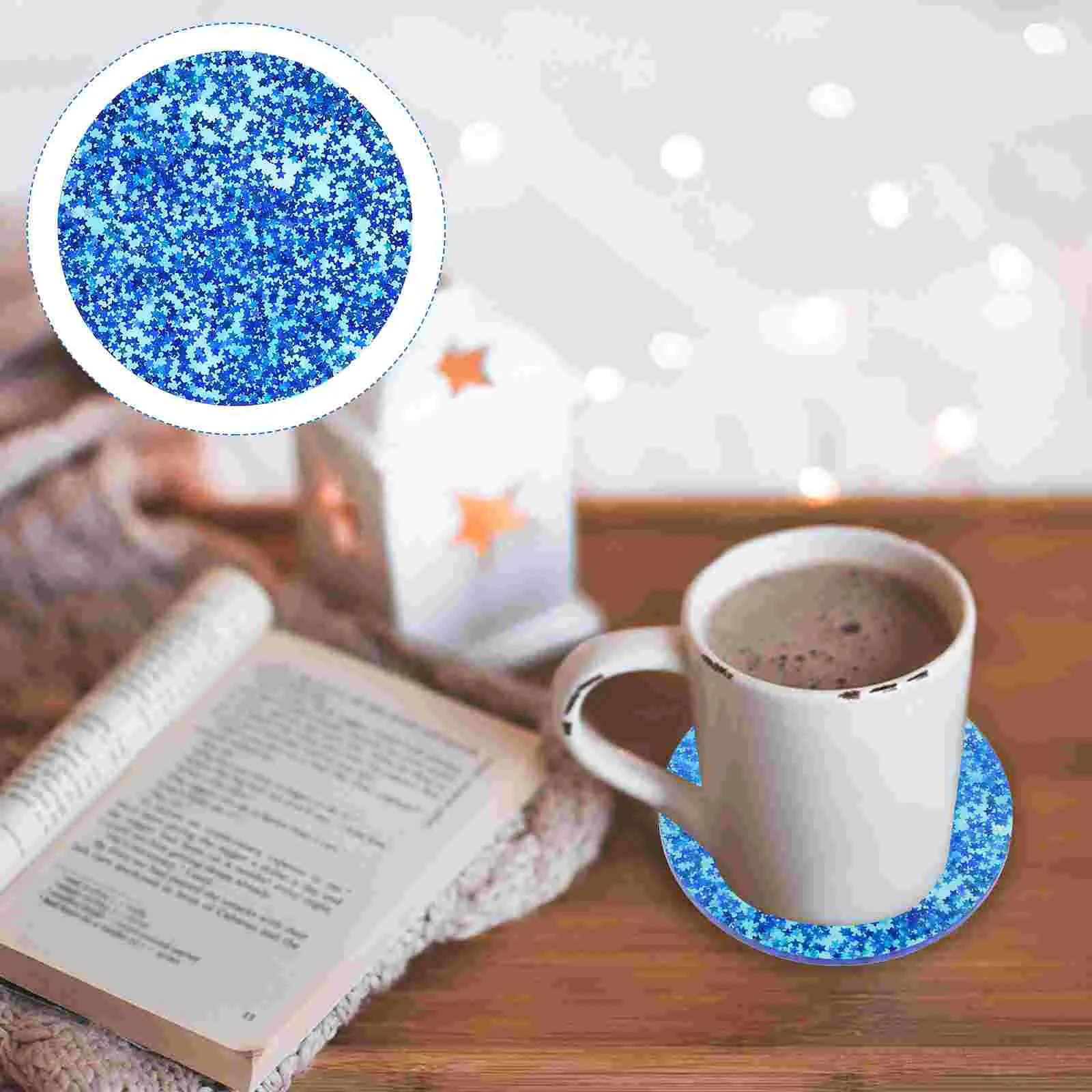 

2pcs Acrylic Coaster Starry Style Table Mat Practical Heat Insulation Placemat