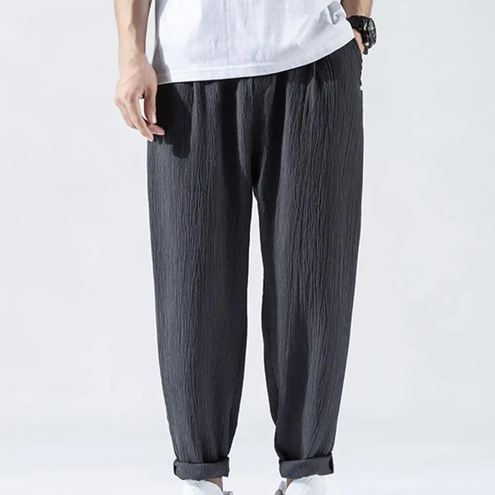 

Chic Harem Pants Multi Pockets Pleated Soft Solid Color Multi Pockets Harem Pants