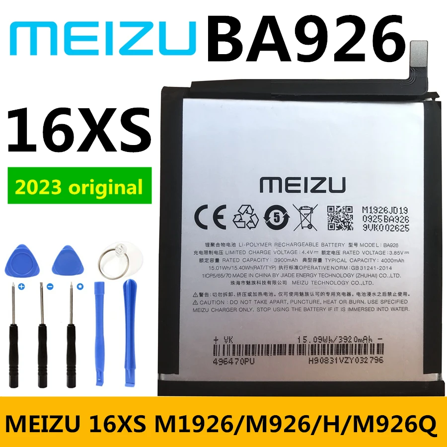 

Original 4000mAh BA926 Mobile Phone Battery for Meizu 16XS M1926 M926H M926Q M926 Series Batteries