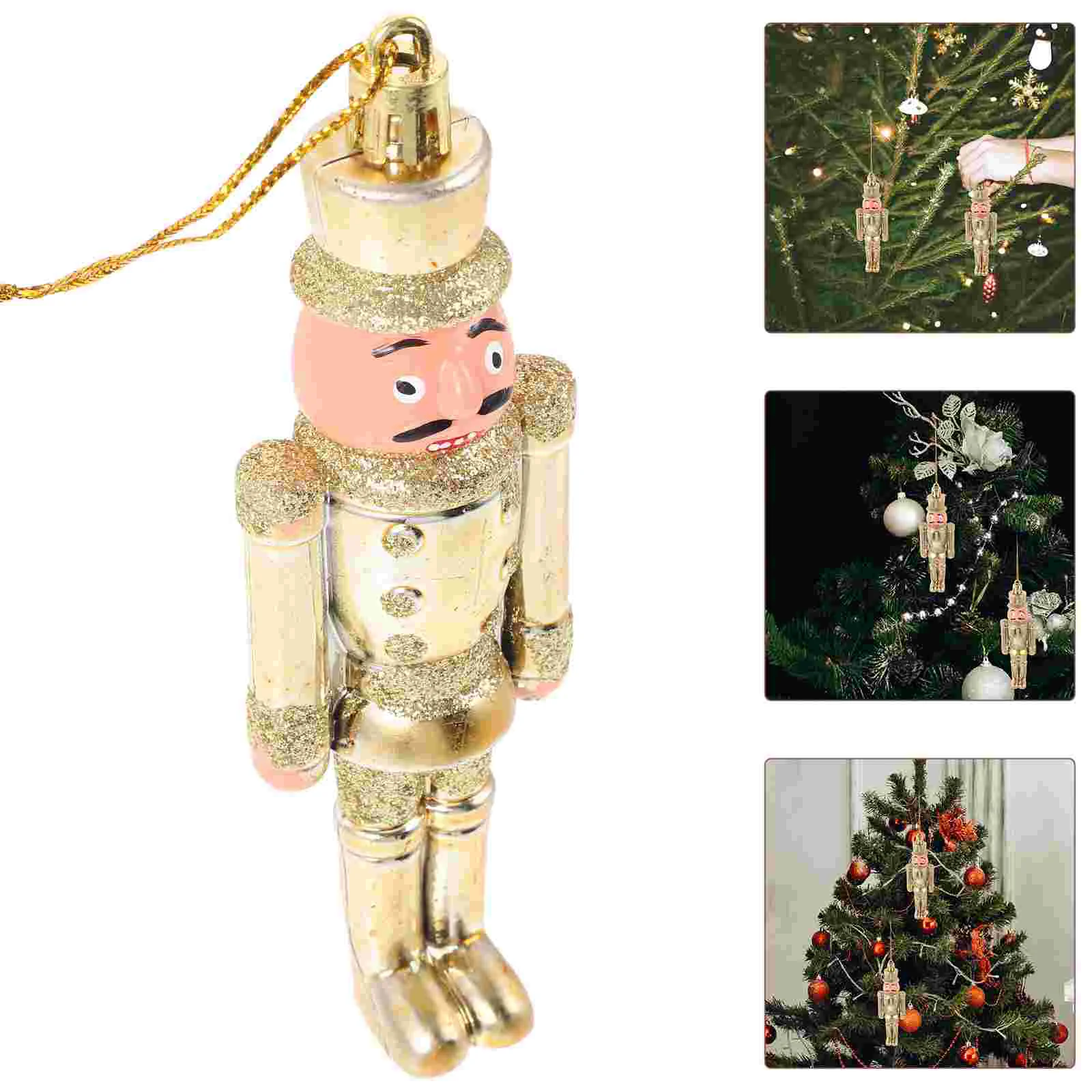 

2pcs Christmas Plastic Nutcracker Ornaments Soldier Nutcracker Puppet Hanging Ornament