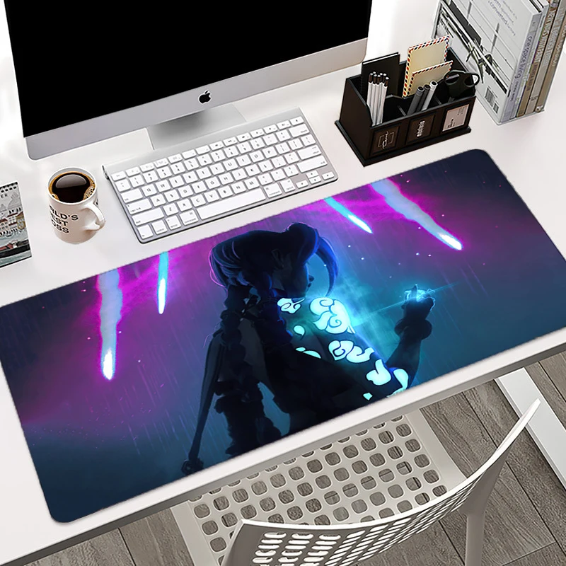 

DIY League of Legends Jinx Gaming Mouse Pad XXL PC Laptop Gamer Mousepad Anime Antislip Mat Keyboard DeskMat For Overwatch