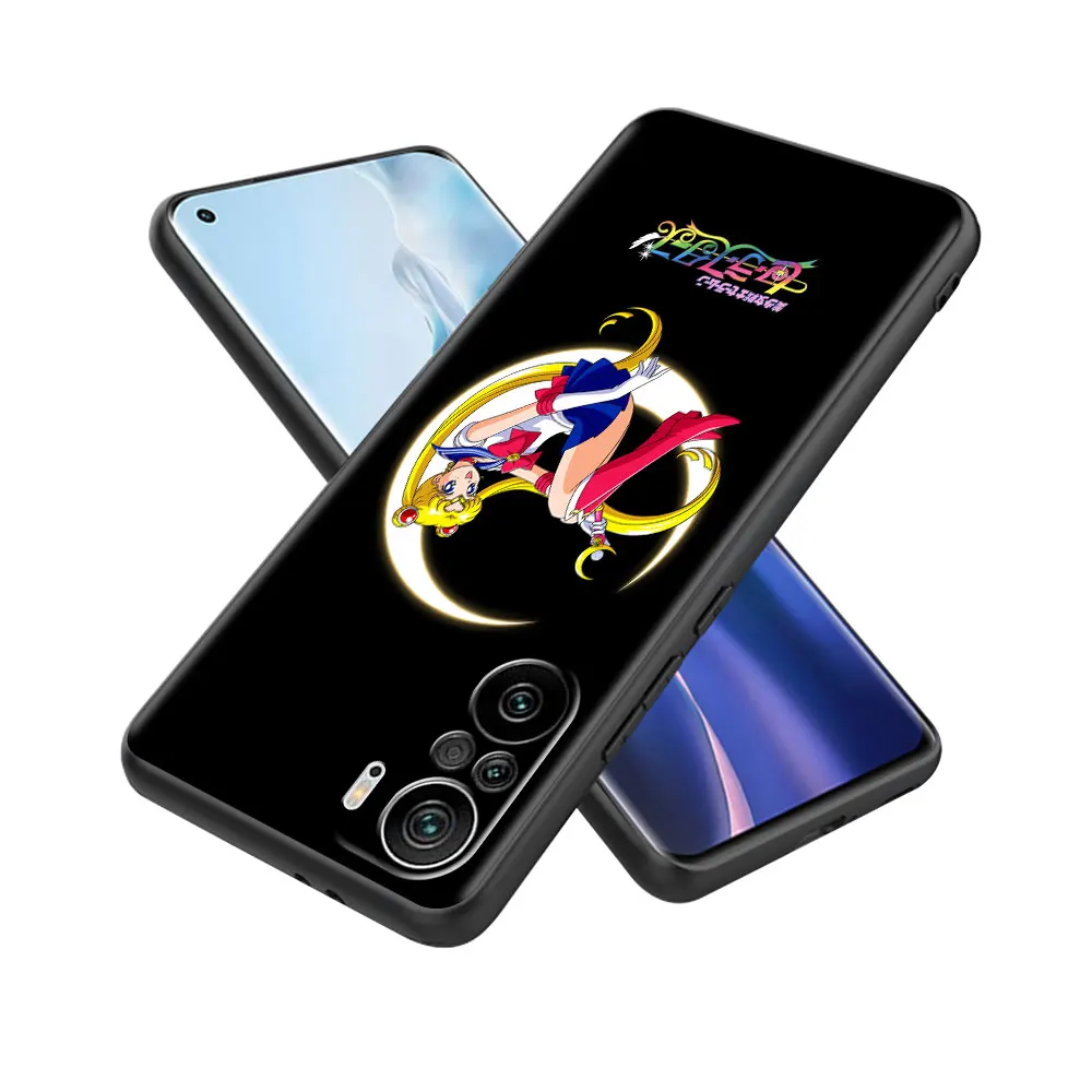 Фото Мягкий чехол для Xiaomi Mi Poco X4 Pro 5G X3 NFC M4 M3 F3 GT F1 11 Lite 11T 10T 9T, чехлы для телефонов, черный чехол, чехлы для девушек Сейлор-Мон №2
