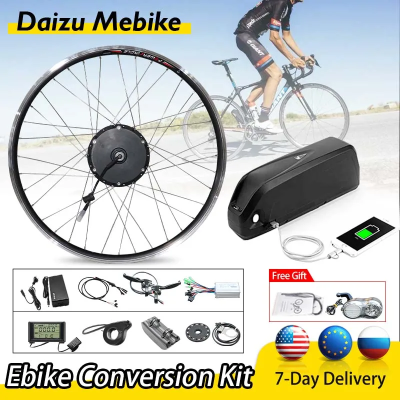 48V 13AH Hailong Battery Ebike Conversion Kit 250W350W500W Electric Bike Brushless Hub Motor Wheel DIY 24''26''27.5''29''700C