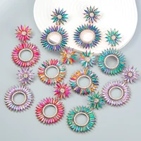 jijiawenhua new rhinestone earrings floral dangle womens earrings dinner wedding accessories fashion statement jewelry
