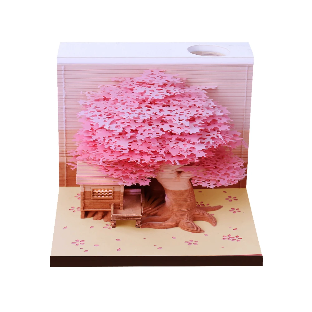 

Omoshiroi Block 3D Memo Pads Cute 190Sheets Diy Treehouse Notepad Cubes Paper Kawaii Bookmarks Ornaments Birthday Original Gifts