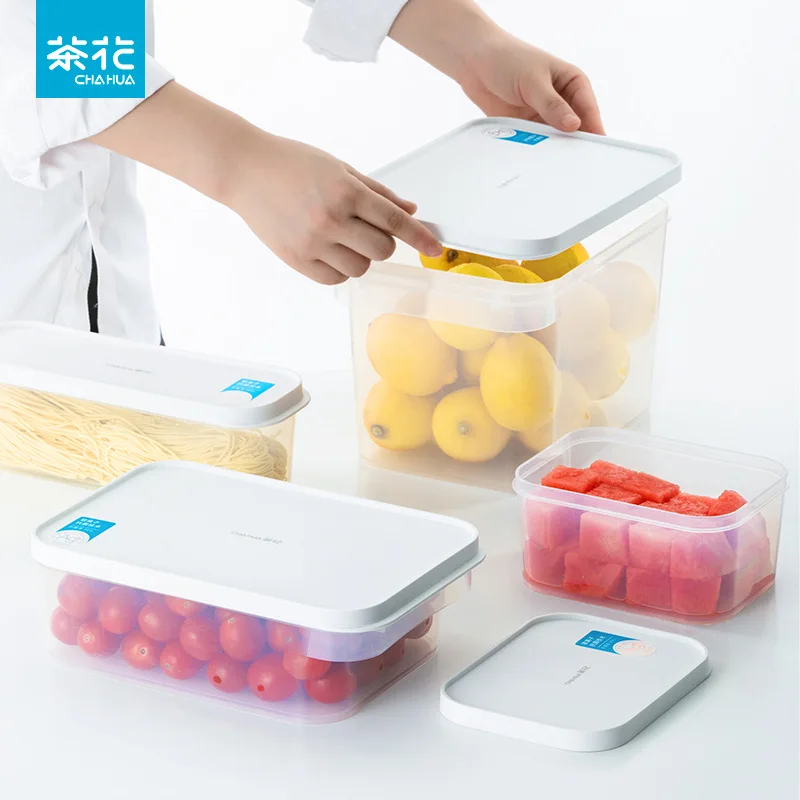 

CHAHUA Silver Ion Antibacterial Refrigerator Storage And Preservation Box Plastic Microwave Sealed Portable Fruit Storage Box