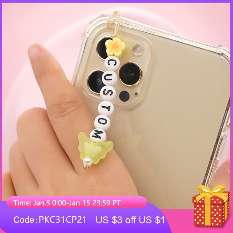 

Punki 2022 Новый разноцветный богемный стиль пользовательские буквы бисер женский милый Сердце цветок сумка брелок летняя бижутерия подарок дл...