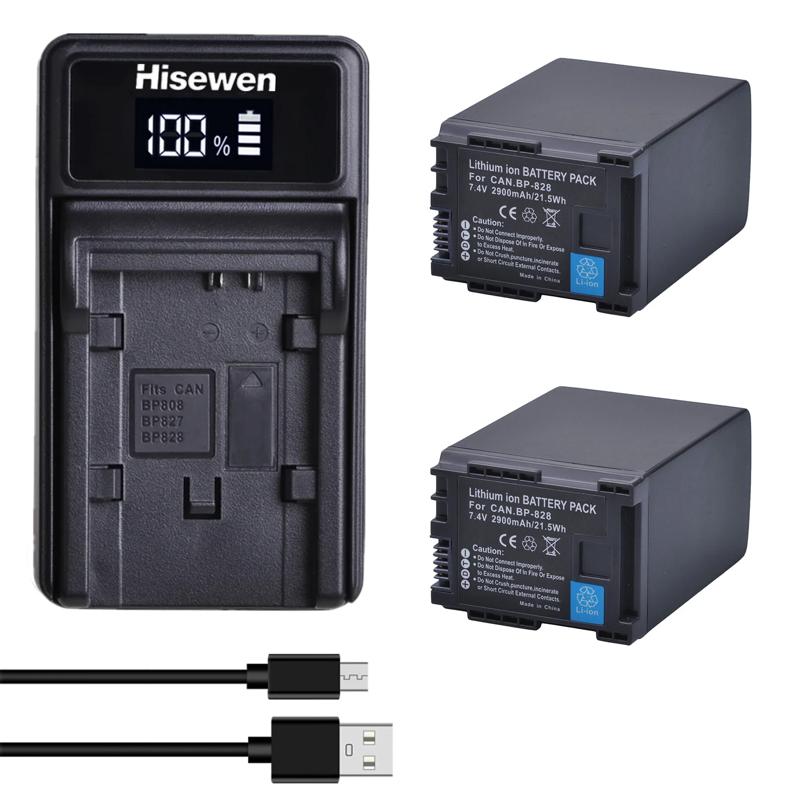 Аккумулятор BP-828 BP828 2900 мАч + светодиодное зарядное устройство USB для Canon VIXIA HF G50 G60