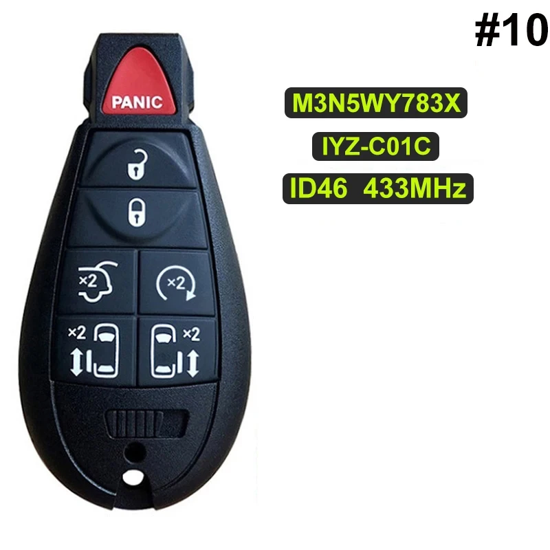 

Безключевой ключ для Chrysler Dodge Caravan Jeep Grand Cherokee 2011-2019 годов, умный Автомобильный ключ M3N5WY783X 5026591AK, флэш-чип 433 МГц 46