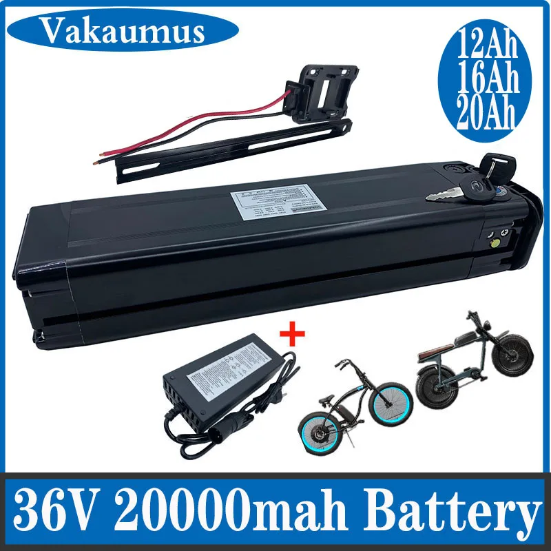

500W 36V 16AH 20AH Silver Fish Electric Bicycle Battery Pack 1000W 36V Lithium Battery 18650 21700 Ebike Bateria With USB Port