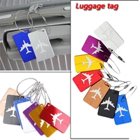 101pc airplane shape brushed square luggage tags id suitcase personality address name labels travel accessories suitcase board