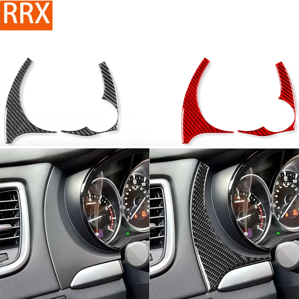 

For Mazda CX9 2016-2023 Dashboard Speedometer Side Panel Cover Trim Real Carbon Fiber Stickers Interior Car Moulding Accessories