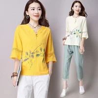 traditional chinese womens clothes tang hanfu top spring autumn shirt blouse vintage classic casual fashion oriental clothing