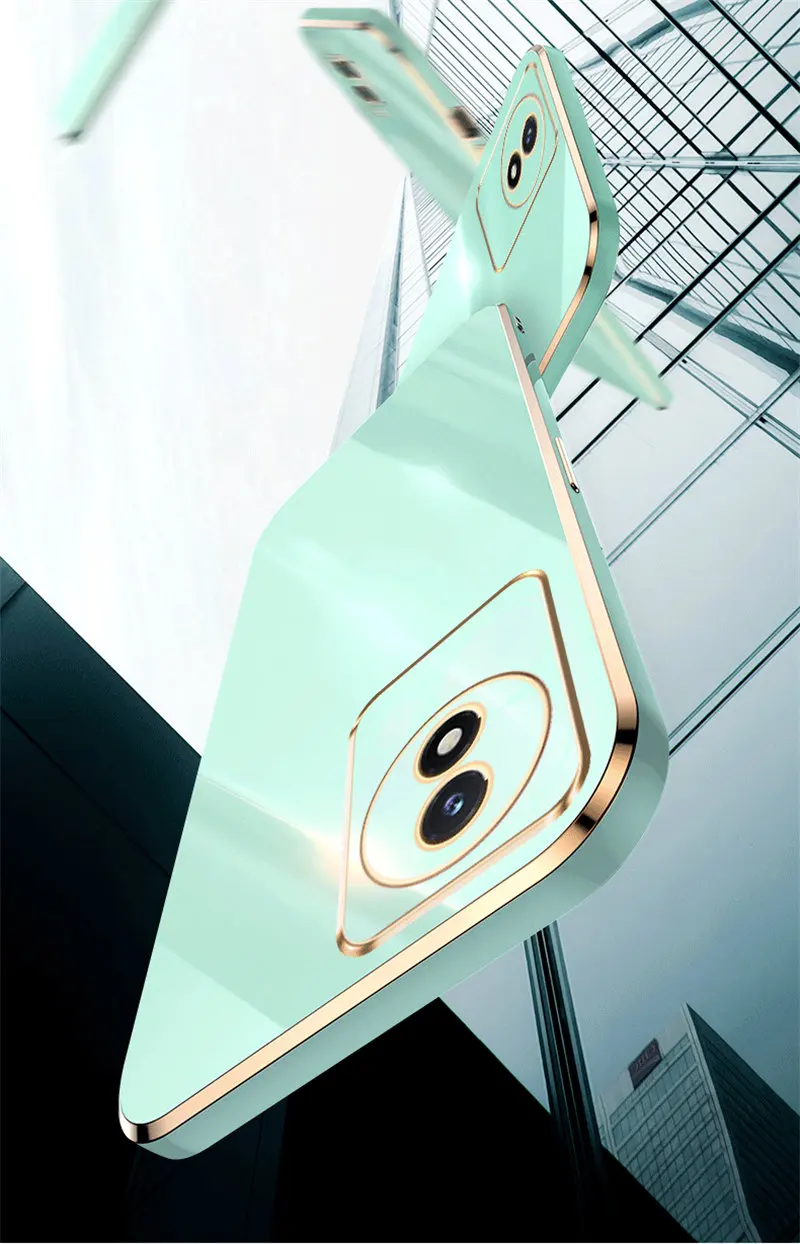 Противоударный чехол для Vivo Y02 Y02A 4G 6D с силиконовым покрытием из ТПУ мягкая задняя