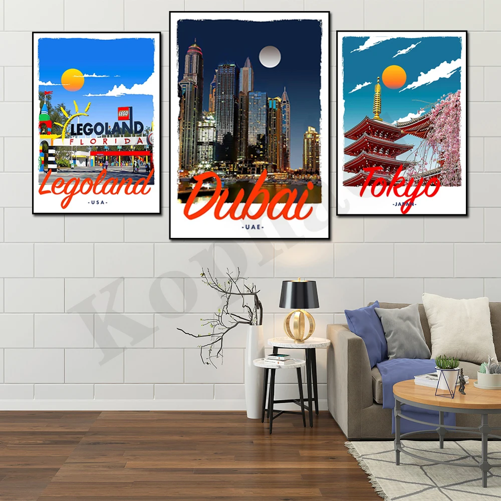 Дубай Флорида клавиши Япония Токио Осака Киотский. Городской пейзаж для