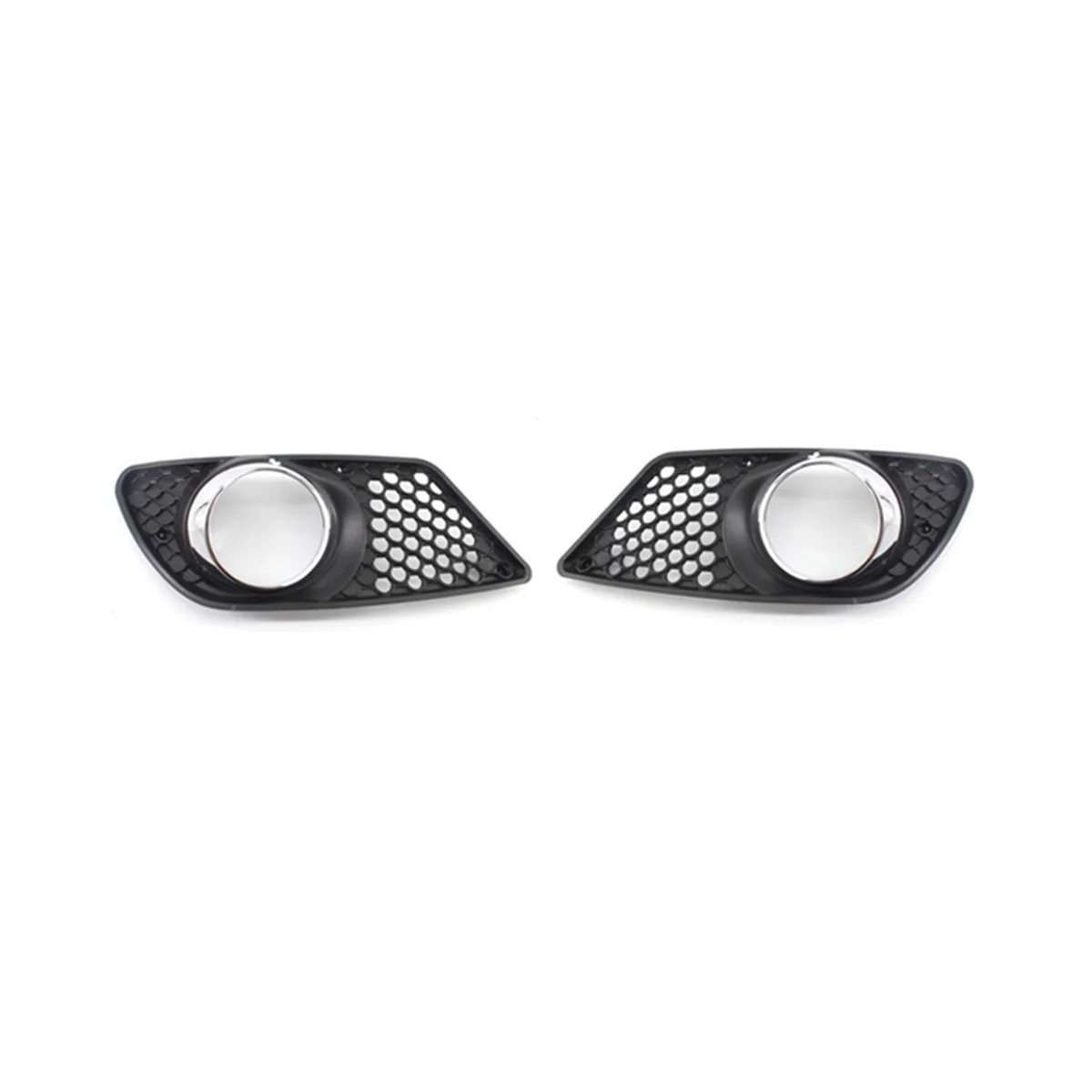 

1 Pair Car Front Bumper Fog Light Grille Fog Lamp Grill Cover with Chrome Frame for Benz C-Class W204 2008-2010