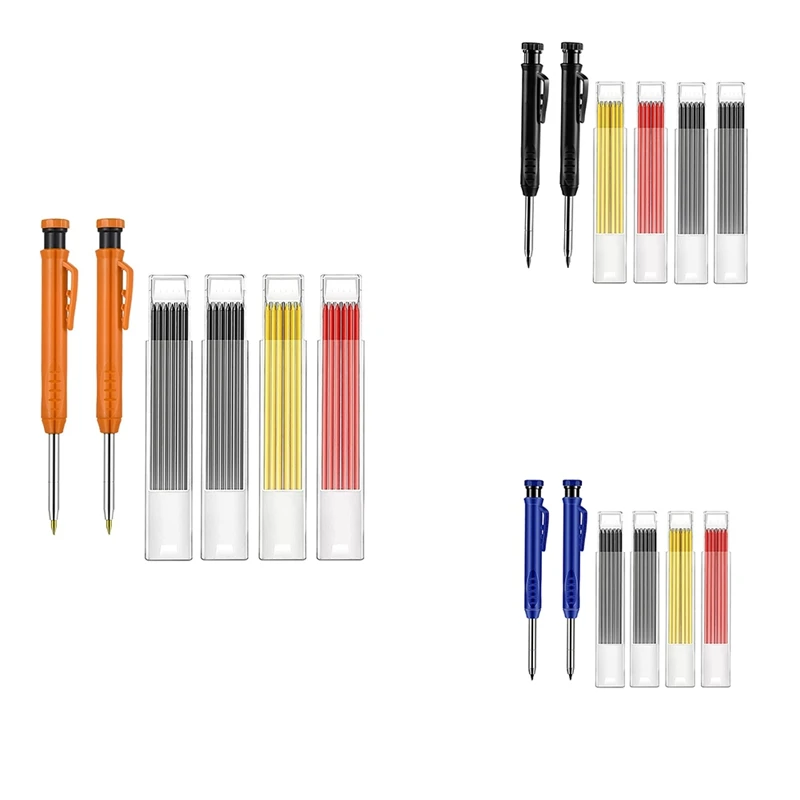 

Solid Carpenter Pencils 2 Carpenter Pencils 24 Mechanical Pencil Refill Construction Woodworking Marker For Architect-FS-PHFU