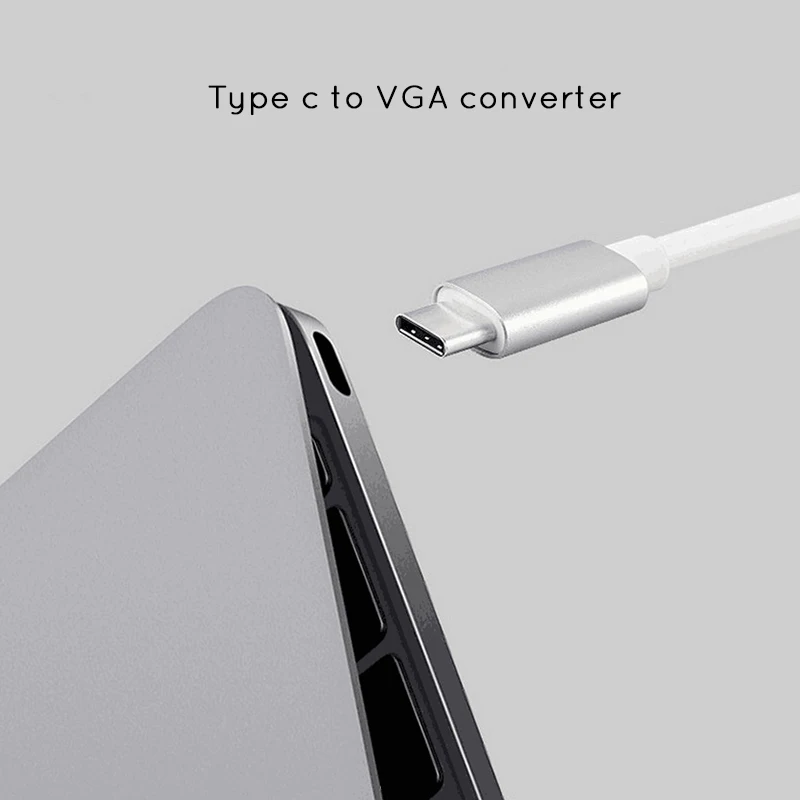 Full HD 1080P Type C USB to VGA 15Pin Cable Adapter USB-C 3.1 VGA 10Gbps Adaptor for MacBook Pro/Air Chromebook XPS13 15 950XL images - 6