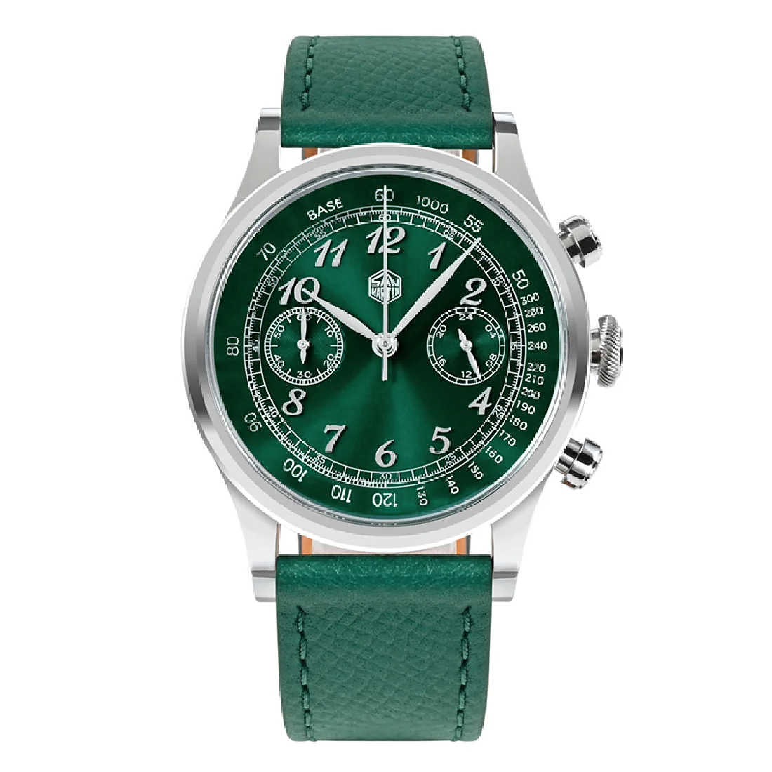 

San Martin Men Luxury Watch Chronograph Quartz Watches 38mm Retro Wristwatch Couple 50M Waterproof Sapphire Leather Strap VK6430