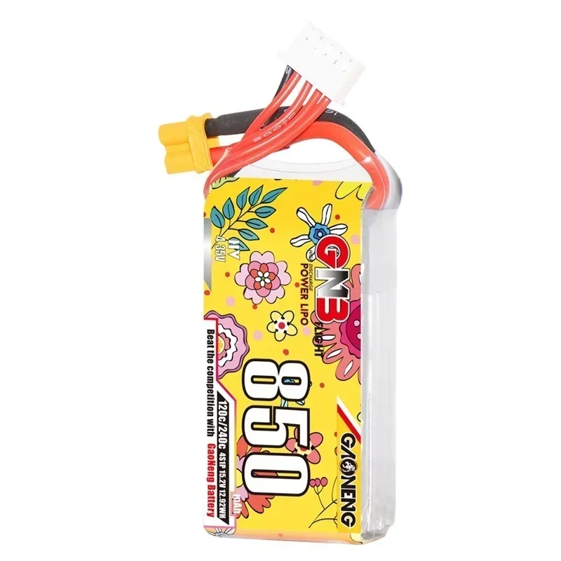 Фото GAONENG GNB 4S 15,2 В 850 мАч HV 120C LiPo аккумулятор Cinelog Cinewhoop запасные части для радиоуправления гоночный самолет FPV аккумулятор 15,2 В №5