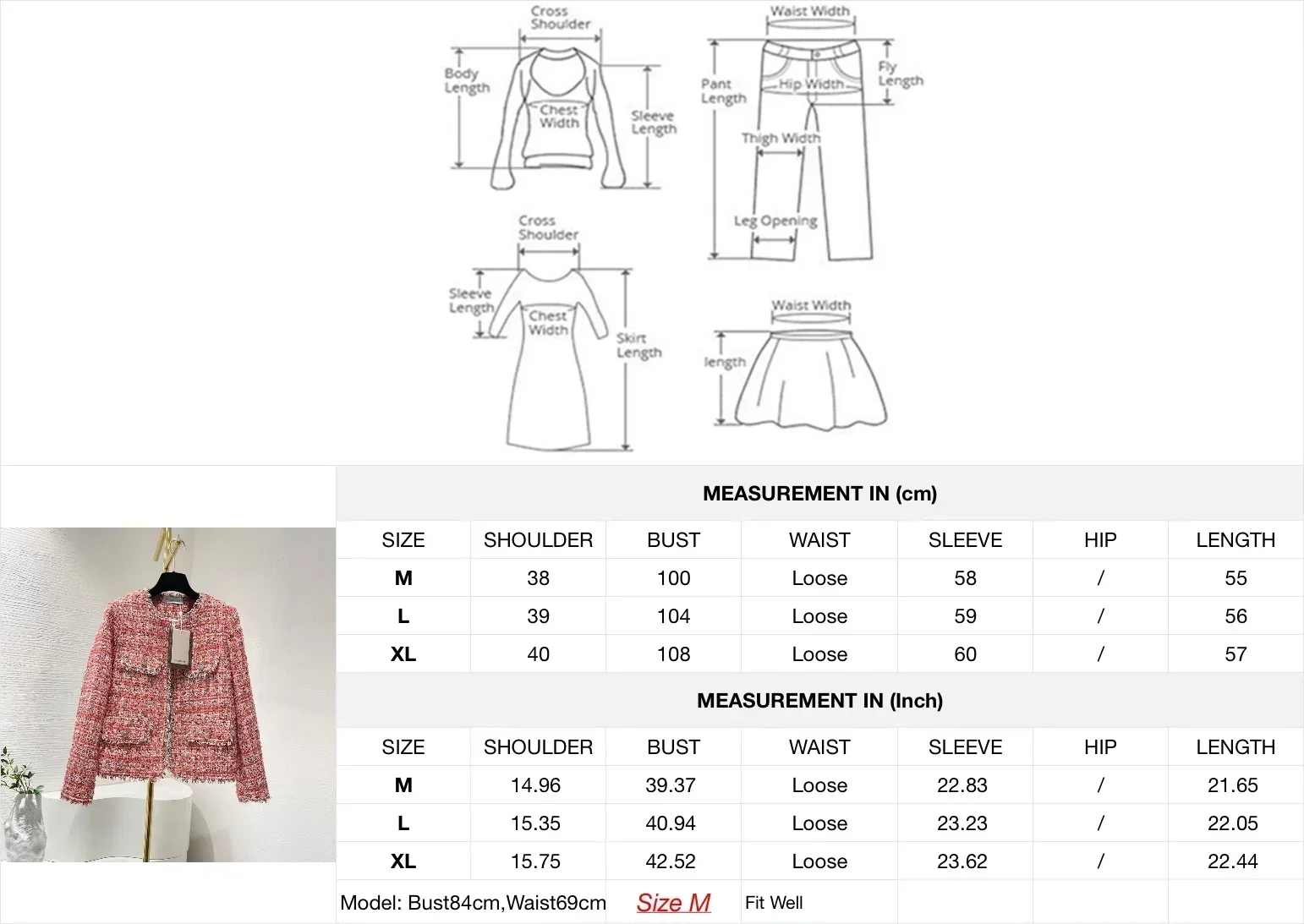 Твидовый пуховик на белом утином пуху зиму 2024 красная куртка с длинными рукавами