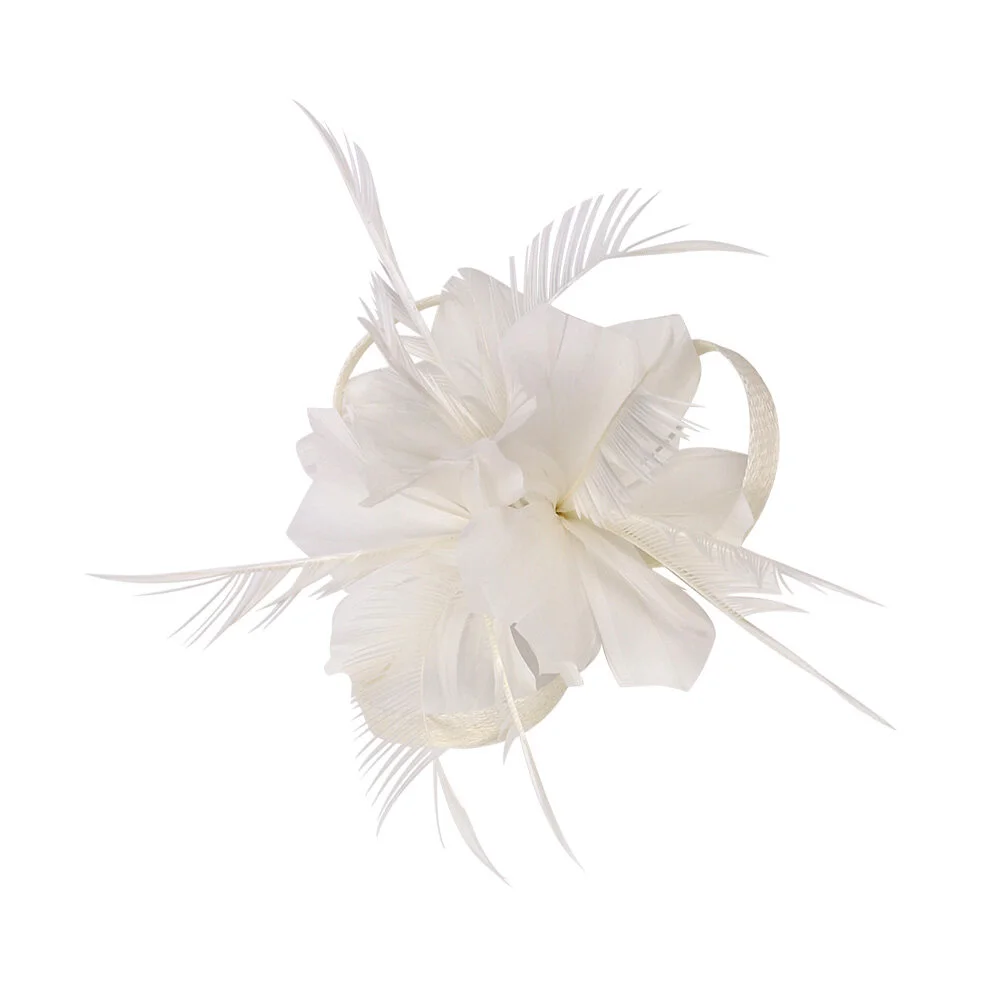 

Fascinator Hair Clip Womens Tea Party Hair Barrette 20s Derby Hat Bridal Wedding Costume Hair Pin for ( White )