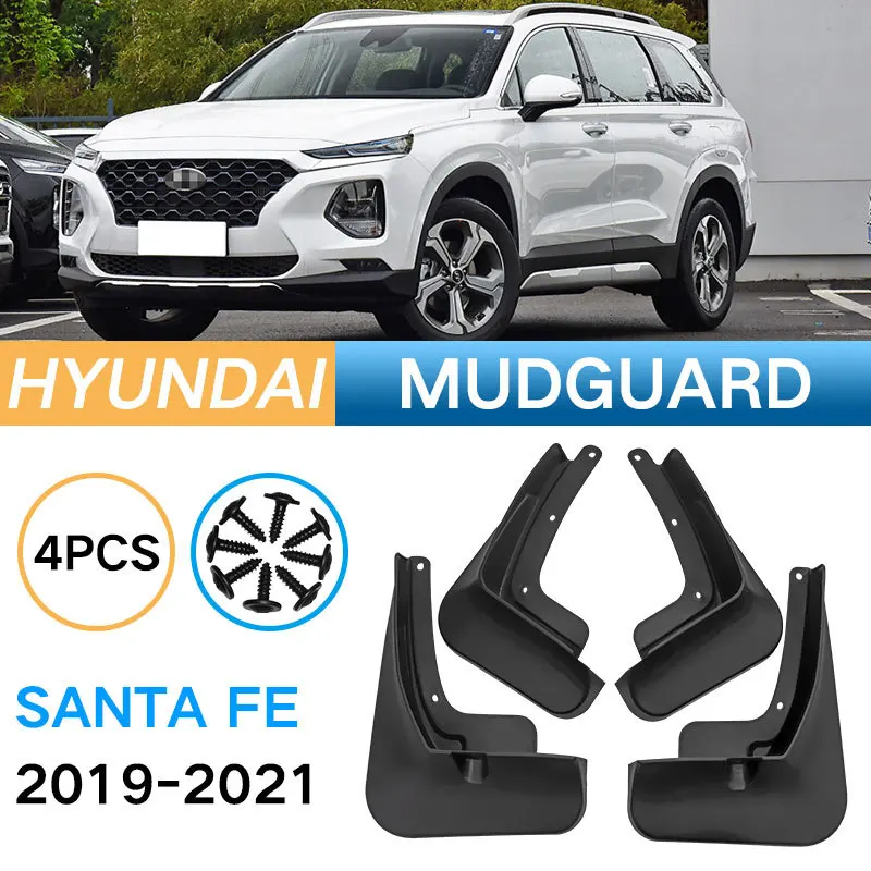 

MIHAYO Mudguards for Hyundai Santa Fe 2019-2021 Mudflaps Splash Guard Mud Flap Front Rear Wheels Fender Car Accessories 4PCS