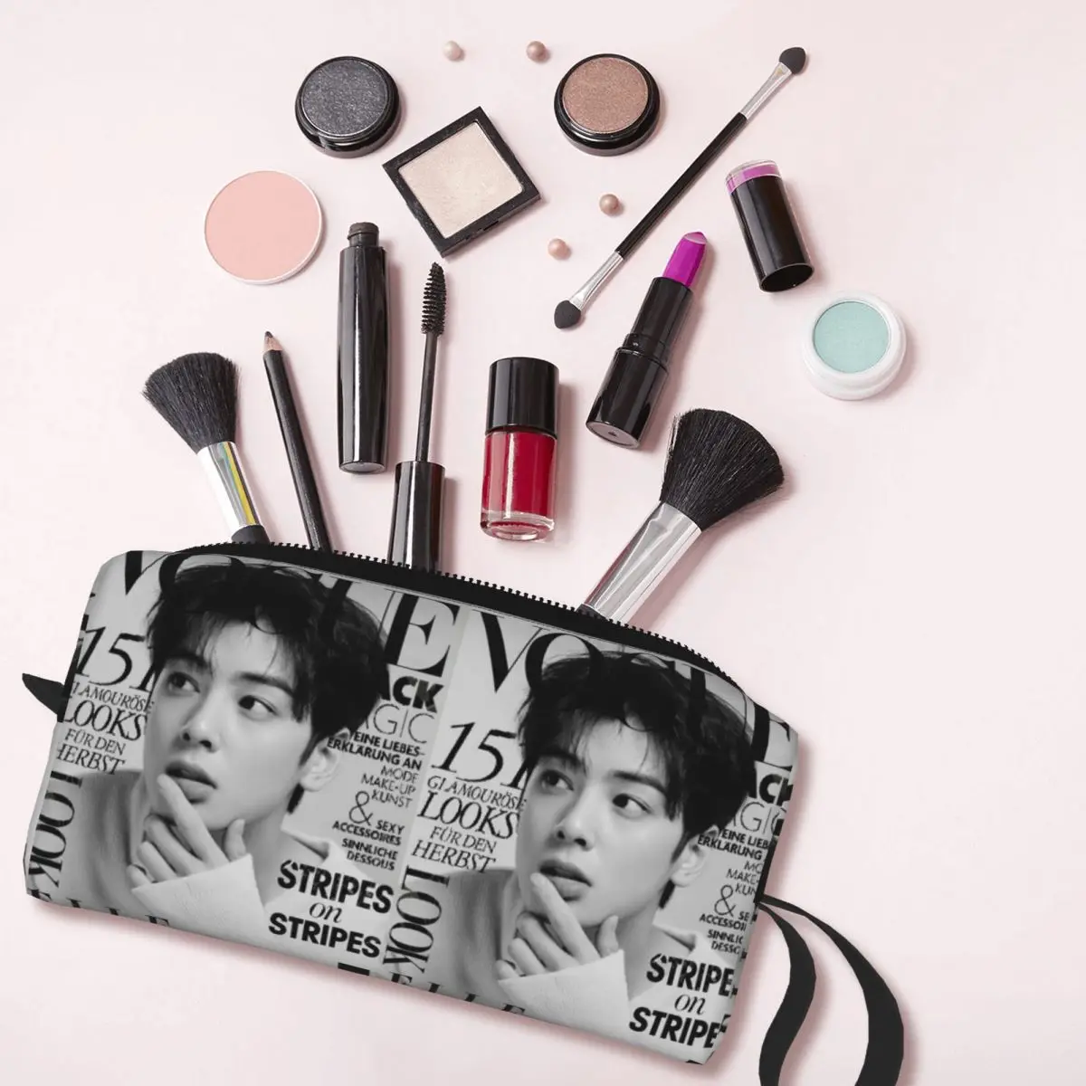 Фото Пенал Cha EunWoo Kpop Astro для студентов, коробка для ручек, сумка для карандашей, канцелярские принадлежности, женская косметичка №4