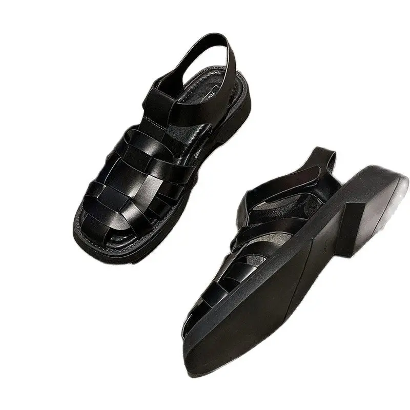 

2023 new summer sandals women's casual low heel package head shoes