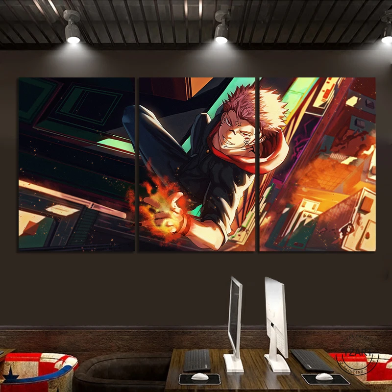 

HD Anime Pictures Canvas Painting Jujutsu Kaisen Sukuna 3/5pcs Cartoon Decorative Paintings for Home Decor Wall Art Poster
