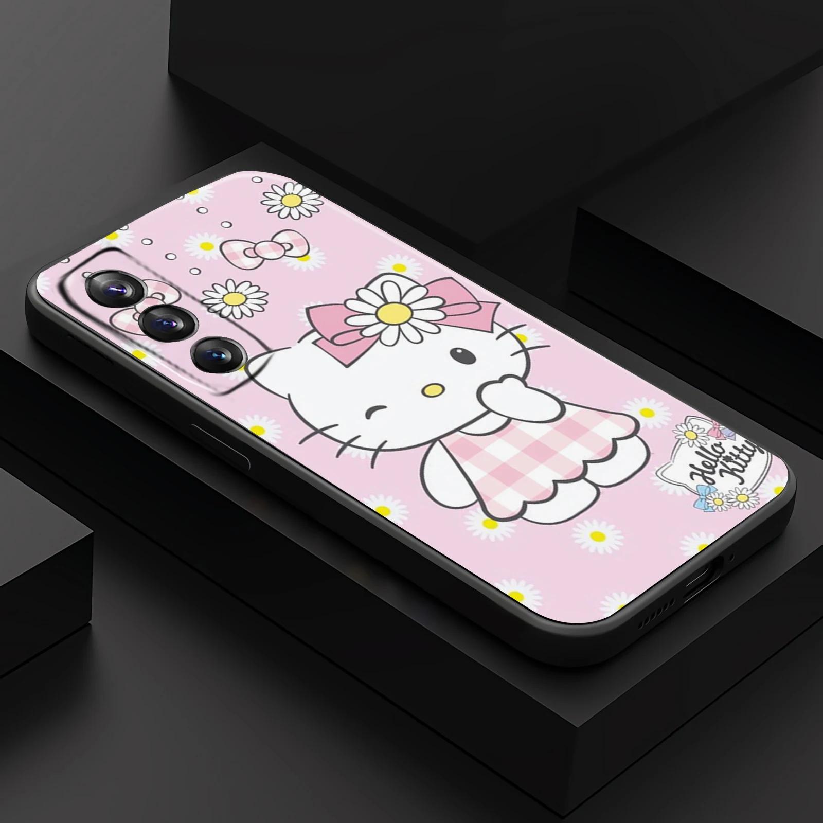 

hello kitty Black TPU case luxury women for Samsung Galaxy S20 FE 5G plus Ultra Cases S21 S22 Note 20 10 9 F52 phone Cases