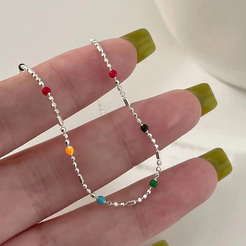 

2023 Popular Round Bead Bracelet Colorful Beads Charm Bracelet Party Birthday Gift For Women Fine Jewelry Spot Wholesale