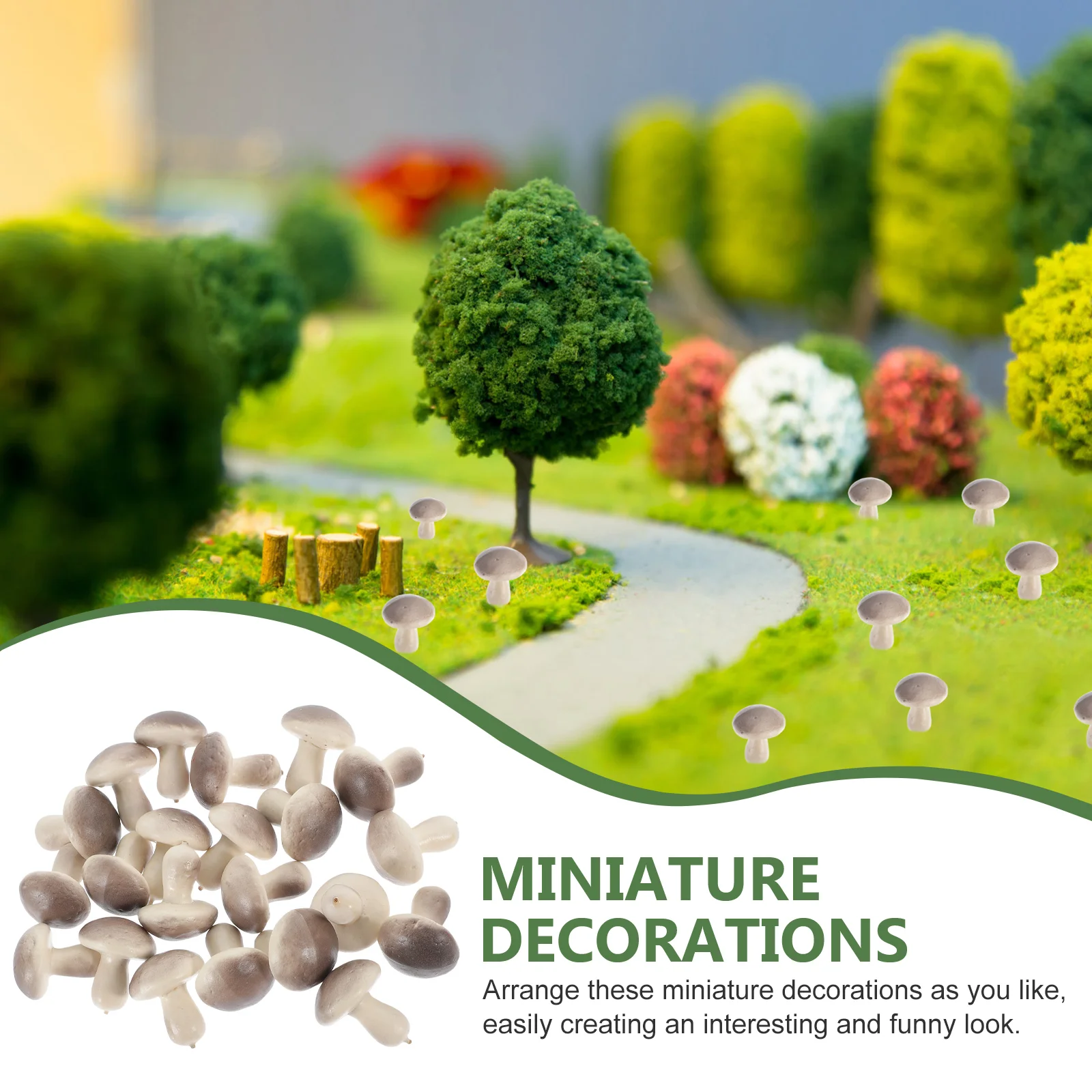 100 шт. растение в горшке мини-статуя гриба кукольный домик бонсай украшение из