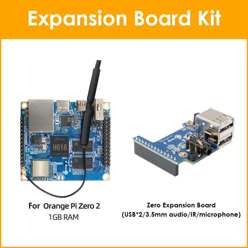 

For Orange Pi Zero 2 Development Board Allwinner H616 Chip Cortex-A53 Quad Core Development Board With Expanding Board