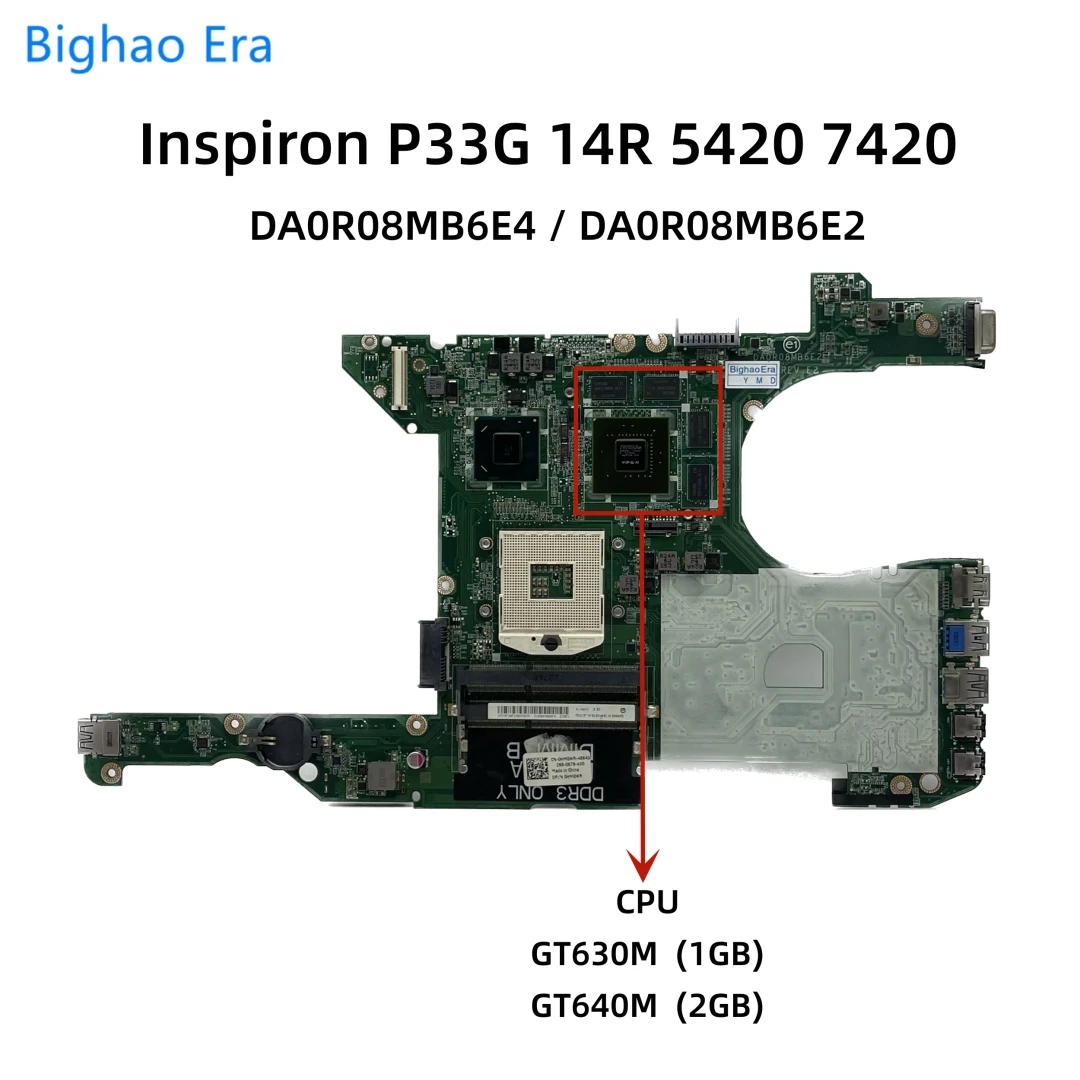 Материнская плата DA0R08MB6E4 DA0R08MB6E2 для ноутбука Dell Inspiron P33G 14R 5420 7420 с набором Микросхем HM77 GT630M GT640M 1/2GB-GPU 0HMGWR