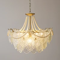 french nordic glass chandelier luxury led art decoration accessories 110 220v bedroom dining room lamp pendant lights designer