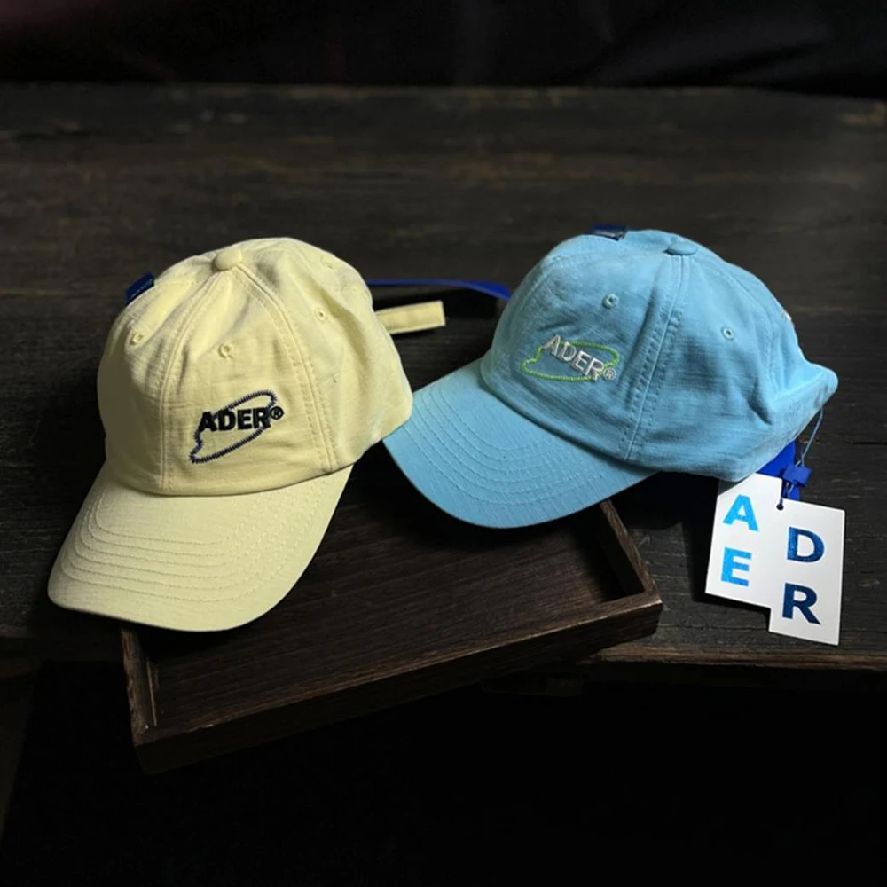 

Ader Error Sun Hats Men's And Women's Soft Top Baseball Cap Letter Embroidery Summer Curved Brim Hat Sunscreen Peaked Cap