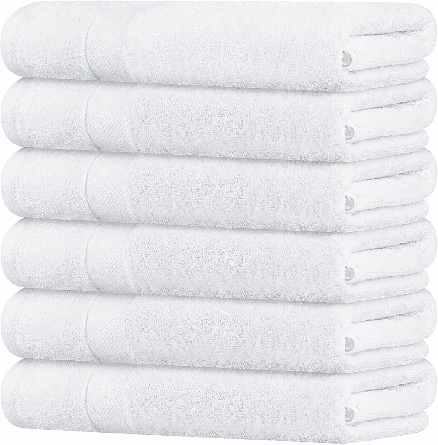 

Wealuxe Small Bath Towels White - Lightweight 100% Cotton Bathroom Towels for Kids / Adults [22x44 6 Pack]