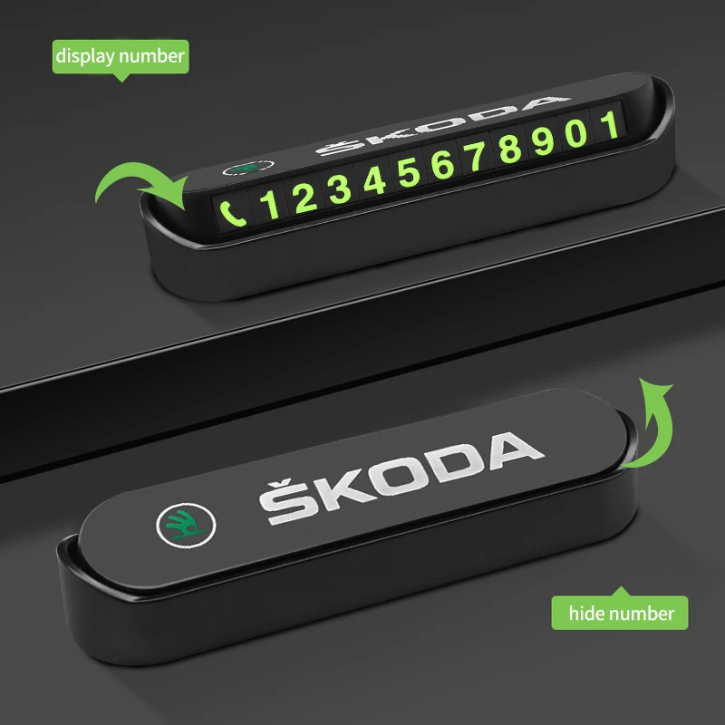 

Car Temporary Parking Card Phone Number Card Plate Sticker For Skoda Octavia 2 3 A7 Yeti Superb 1 Rapid Kodiaq Karoq Fabia Scala