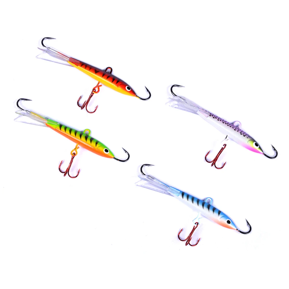 

82mm 18g Ice Fishing Lure Winter Fishing Jig Metal Hard Bait Winter Jigging VIB Artificial Fishing Tackle for Carp Pike Perch