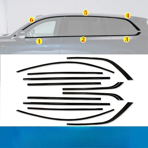 Аксессуары из нержавеющей стали для CHANGAN Deepal S09 2025, декоративная полоса для полного окна, черненый корпус, яркая полоса, внешний вид