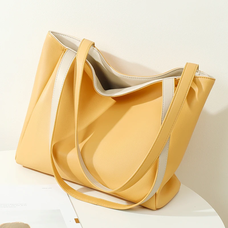 

2022 New Simple High-End Handbag Trend Pu Mother Large Capacity European And American Ladies Shoulder Tote Bag