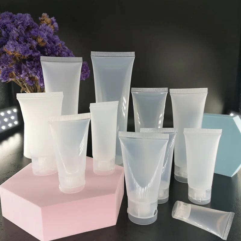 100 шт. пустые косметические мягкие тюбики 15-100 мл прозрачные пластиковые дорожные