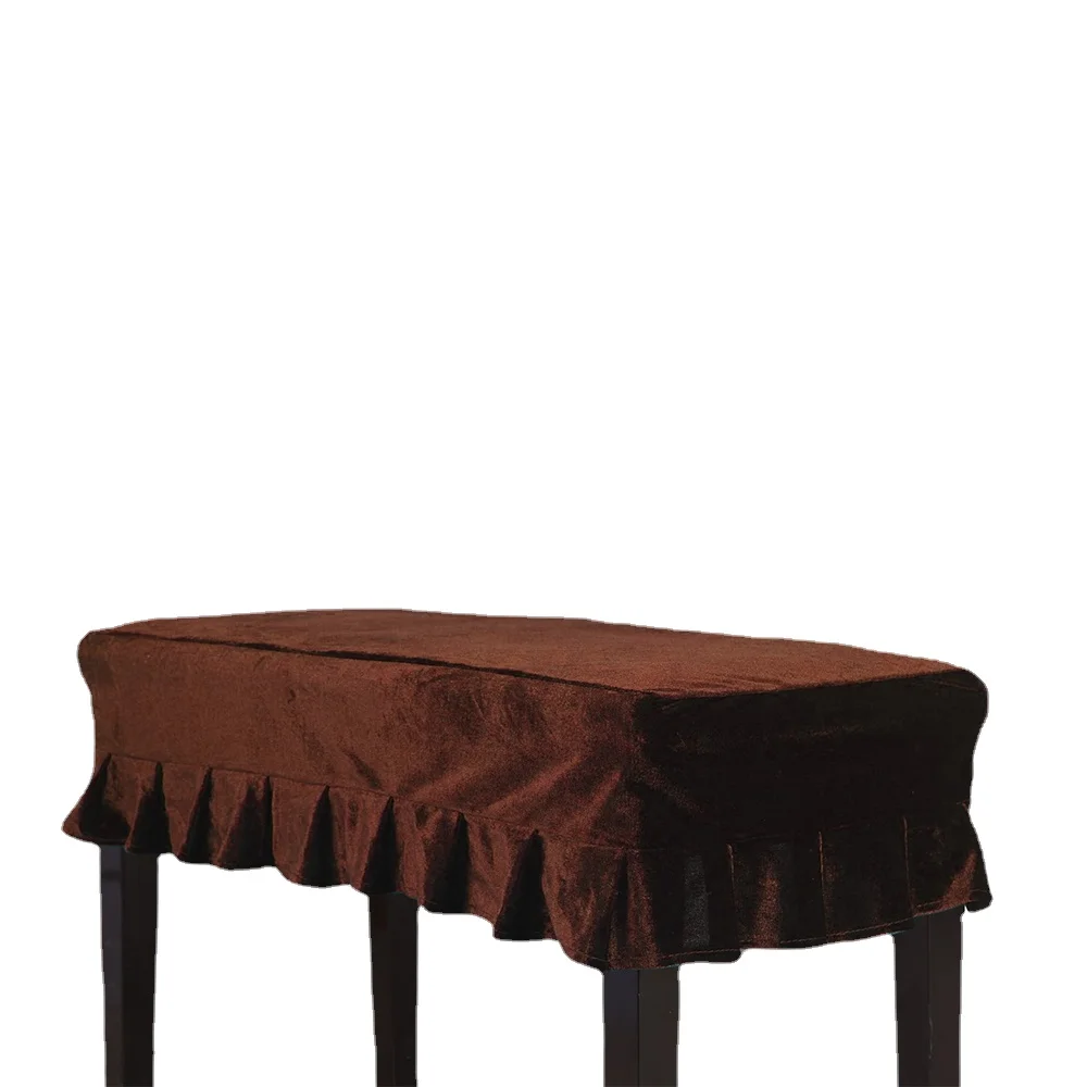 

Velvet Piano Anti Dust Pleuche Stool Stool Seat Covers Piano Bench Pleated Slipcover Single/Double Chair Protector Wholesale