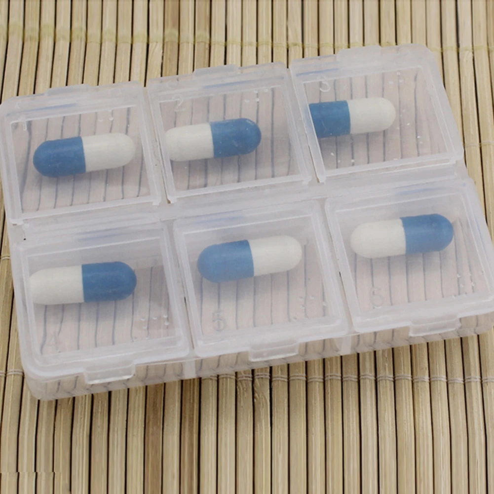 

6 Grids Compartments Plastic Transparent Organizer Jewel Bead Case Cover Container Storage Box For Jewelry Pill 2022 New