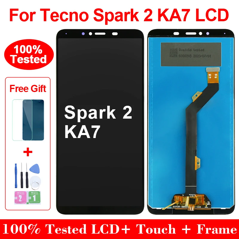 

6.0" New Original LCD For Tecno Spark 2 Display Touch Screen Digitizer Assembly For Tecno KA7 KA7O LCD Repair Replacement Parts
